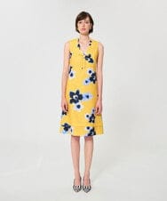 VZEGD24580 TARA JARMON(タラ ジャーモン) ペチュニアミラージュキャンバスドレス ミモザイエロー