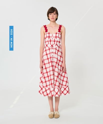 VZEGD27600 TARA JARMON チェックポプリンドレス