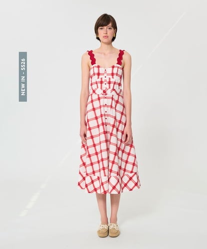VZEGD27600 TARA JARMON チェックポプリンドレス