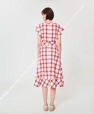 VZEGD28540 TARA JARMON(タラ ジャーモン) チェックポプリンドレス レッド