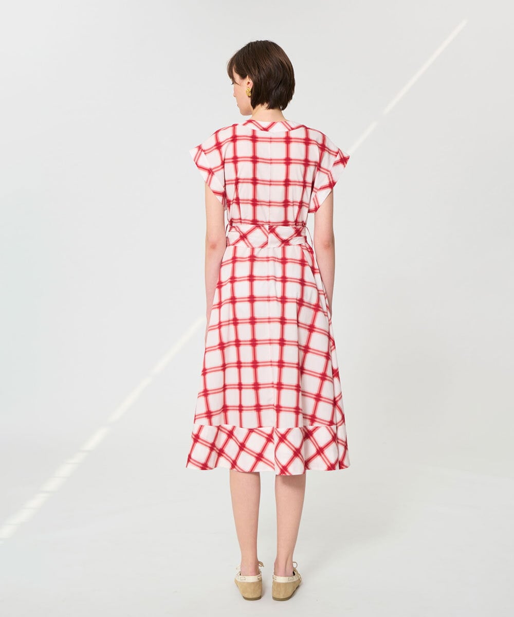 VZEGD28540 TARA JARMON(タラ ジャーモン) チェックポプリンドレス レッド