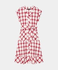 VZEGD28540 TARA JARMON(タラ ジャーモン) チェックポプリンドレス レッド