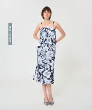 VZEGD29500 TARA JARMON(タラ ジャーモン) ワイルドブロッサムポプリンドレス ミッドナイトブルー