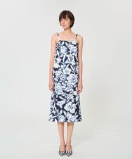 VZEGD29500 TARA JARMON(タラ ジャーモン) ワイルドブロッサムポプリンドレス ミッドナイトブルー