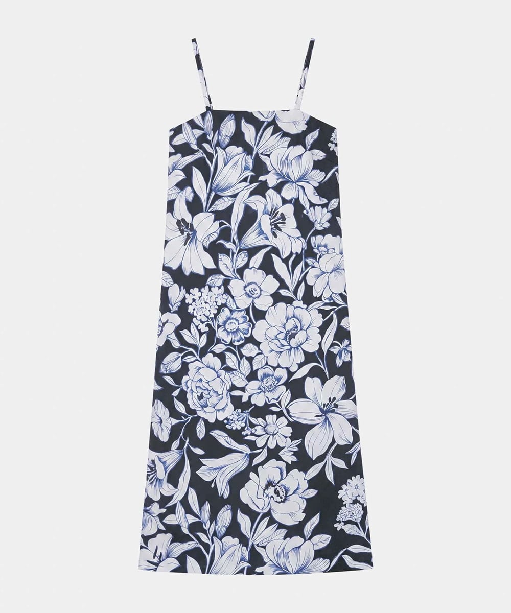 VZEGD29500 TARA JARMON(タラ ジャーモン) ワイルドブロッサムポプリンドレス ミッドナイトブルー