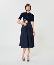 VZEGD30480 TARA JARMON(タラ ジャーモン) カジュアルタッチポロニットドレス ネイビー