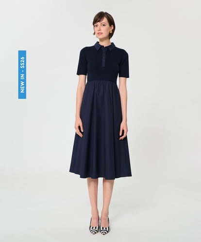 VZEGD30480 TARA JARMON カジュアルタッチポロニットドレス