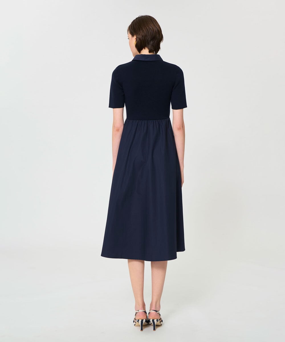 VZEGD30480 TARA JARMON(タラ ジャーモン) カジュアルタッチポロニットドレス ネイビー