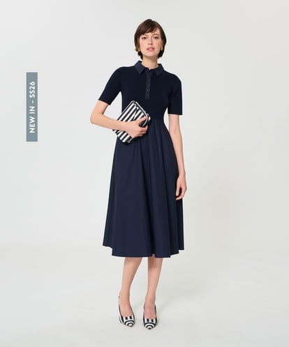 VZEGD30480 TARA JARMON カジュアルタッチポロニットドレス