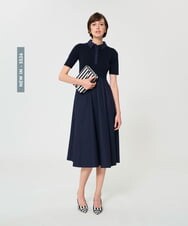 VZEGD30480 TARA JARMON(タラ ジャーモン) カジュアルタッチポロニットドレス ネイビー