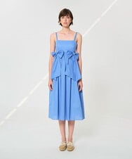 VZEGD31540 TARA JARMON(タラ ジャーモン) コットンボイルリボンドレス スカイブルー