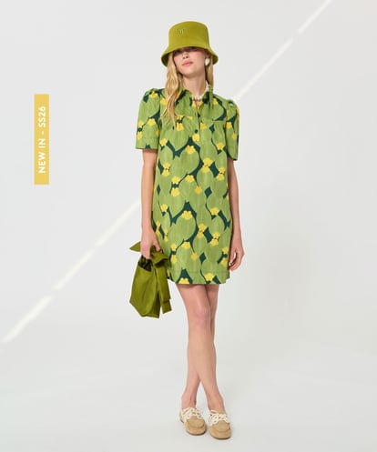 VZEGD32500  ズッキーニフラワーポプリンドレス