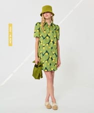 VZEGD32500 TARA JARMON(タラ ジャーモン) ズッキーニフラワーポプリンドレス ダークグリーン