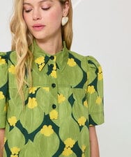 VZEGD32500 TARA JARMON(タラ ジャーモン) ズッキーニフラワーポプリンドレス ダークグリーン