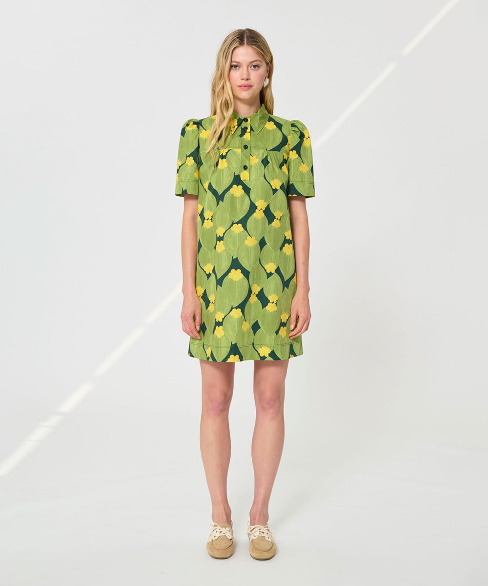 VZEGD32500 TARA JARMON(タラ ジャーモン) ズッキーニフラワーポプリンドレス ダークグリーン