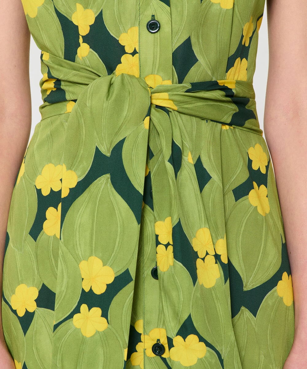 VZEGD33540 TARA JARMON(タラ ジャーモン) ズッキーニフラワーポプリンドレス ダークグリーン