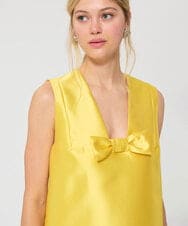 VZEGD39670 TARA JARMON(タラ ジャーモン) サテンドレス ミモザイエロー