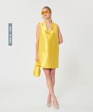 VZEGD39670 TARA JARMON(タラ ジャーモン) サテンドレス ミモザイエロー