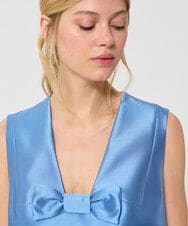 VZEGD39670 TARA JARMON(タラ ジャーモン) サテンドレス ホライゾンブルー