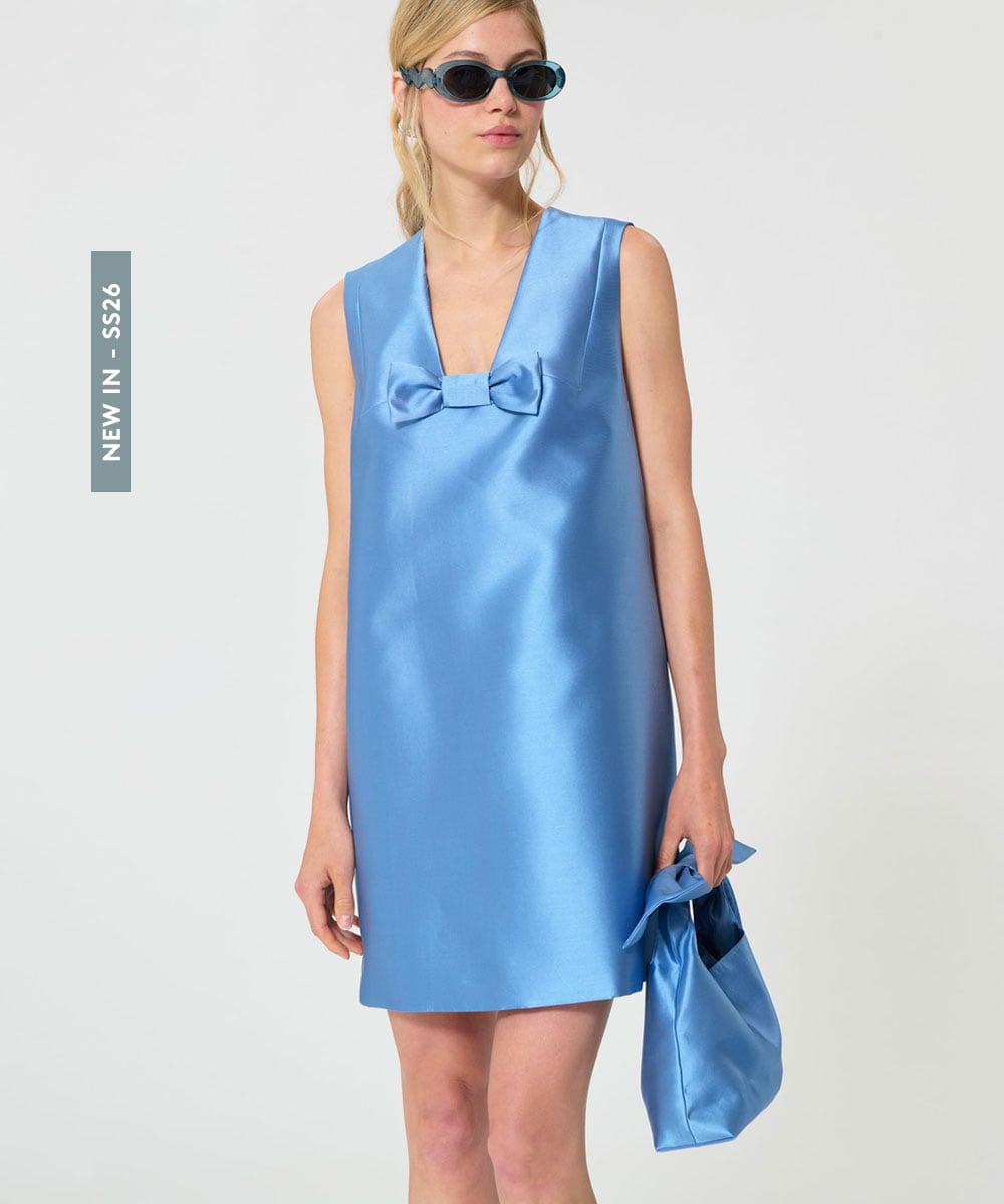 VZEGD39670 TARA JARMON(タラ ジャーモン) サテンドレス ホライゾンブルー