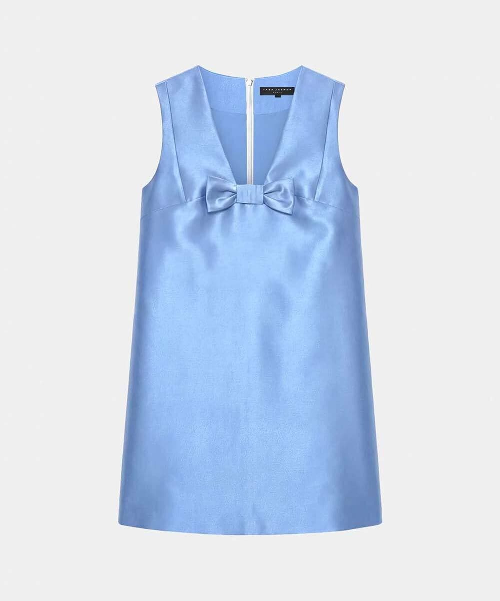VZEGD39670 TARA JARMON(タラ ジャーモン) サテンドレス ホライゾンブルー