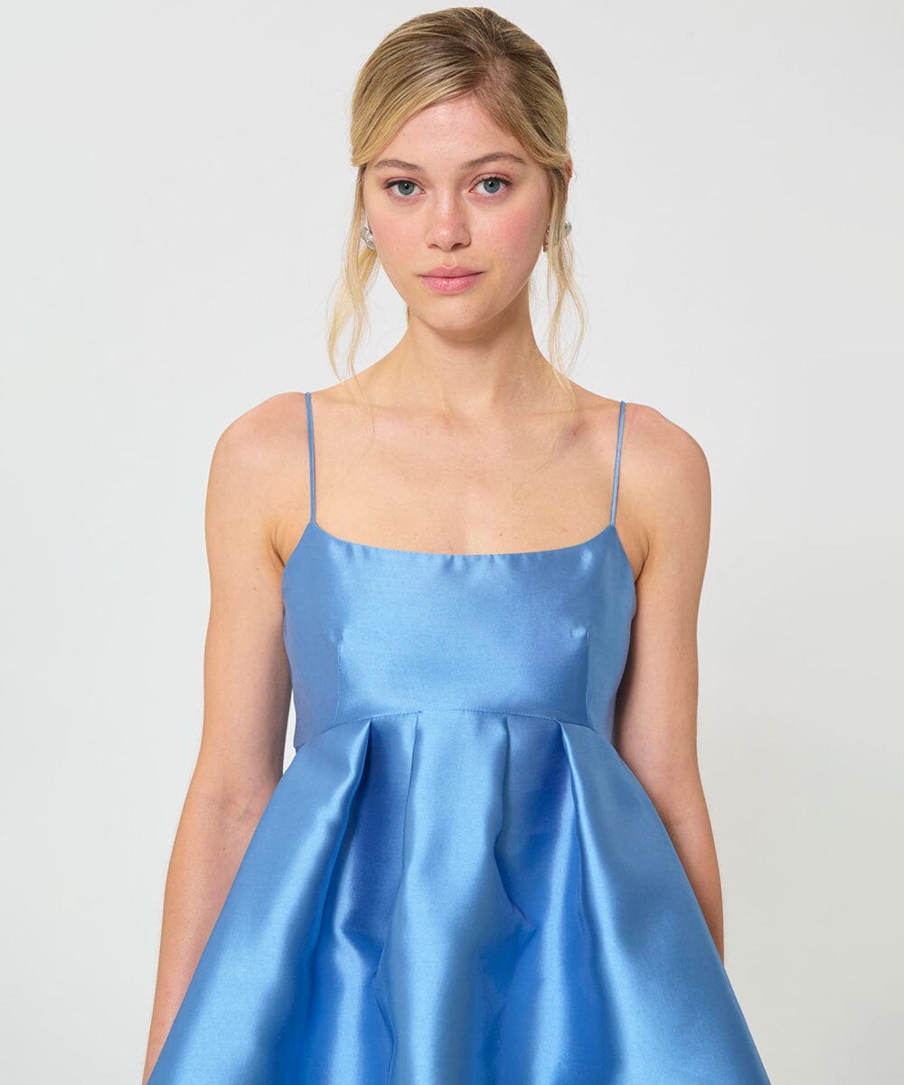 VZEGD40680 TARA JARMON(タラ ジャーモン) サテンキャミドレス スカイブルー