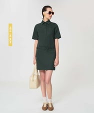 VZEGD42490 TARA JARMON(タラ ジャーモン) コットンギャバジンドレス レーシンググリーン