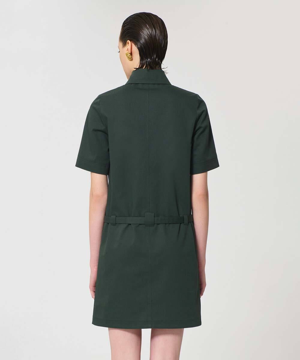 VZEGD42490 TARA JARMON(タラ ジャーモン) コットンギャバジンドレス レーシンググリーン