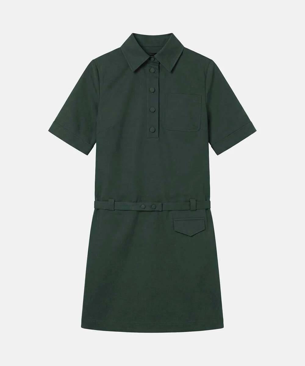 VZEGD42490 TARA JARMON(タラ ジャーモン) コットンギャバジンドレス レーシンググリーン