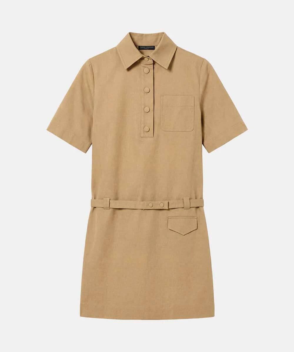 VZEGD42490 TARA JARMON(タラ ジャーモン) コットンギャバジンドレス ベージュ