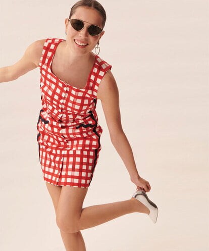 VZEGU12420 TARA JARMON Country gingham dress