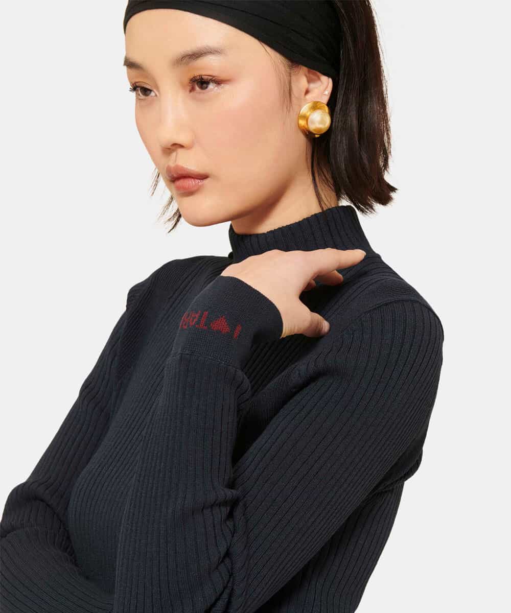 VZFAC14290 TARA JARMON(タラ ジャーモン) 【メディア着用】I love TARAニット ミッドナイトブルー