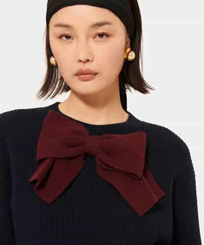 VZFAC22490 TARA JARMON エクストラソフトピュアウールリボンニット