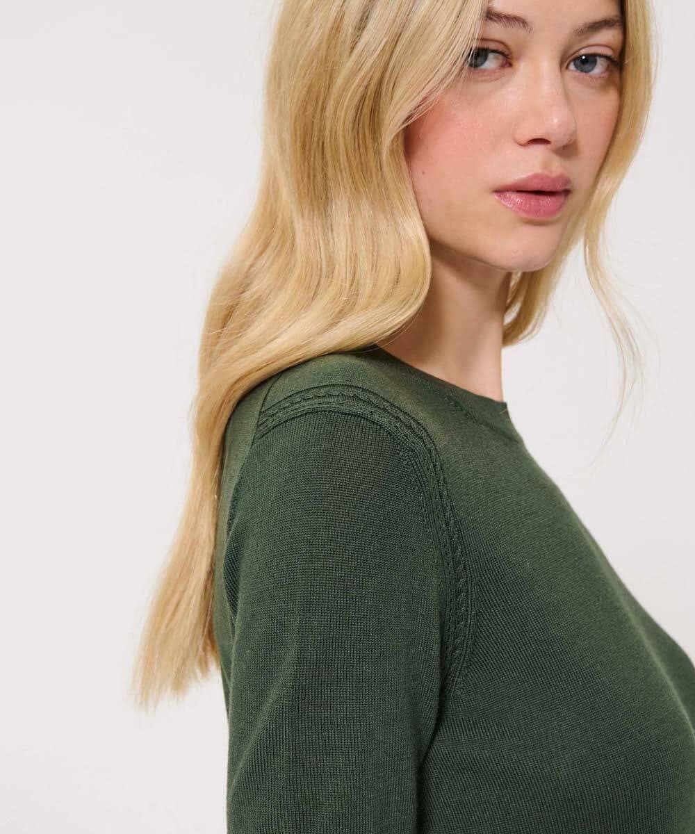 VZFAD01260 TARA JARMON(タラ ジャーモン) メリノウールニット オリーブグリーン