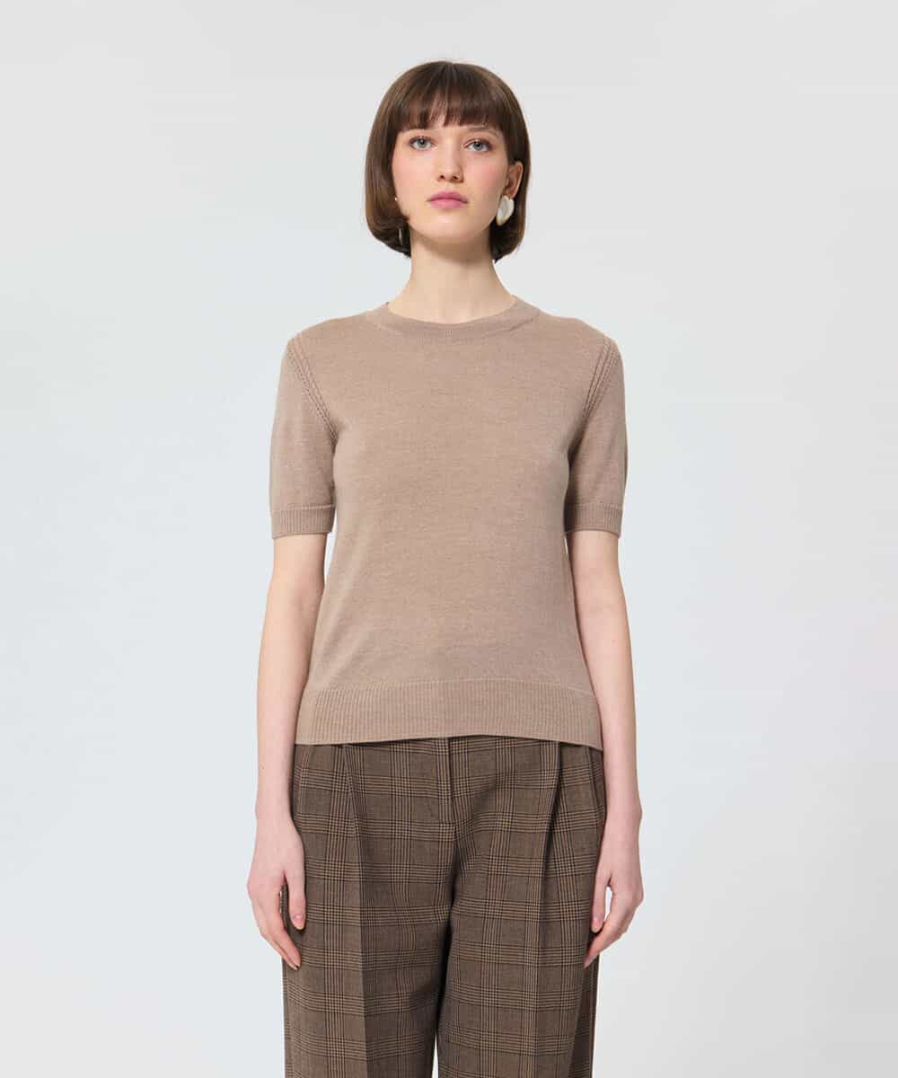 VZFAD01260 TARA JARMON(タラ ジャーモン) メリノウールニット カフェオレ