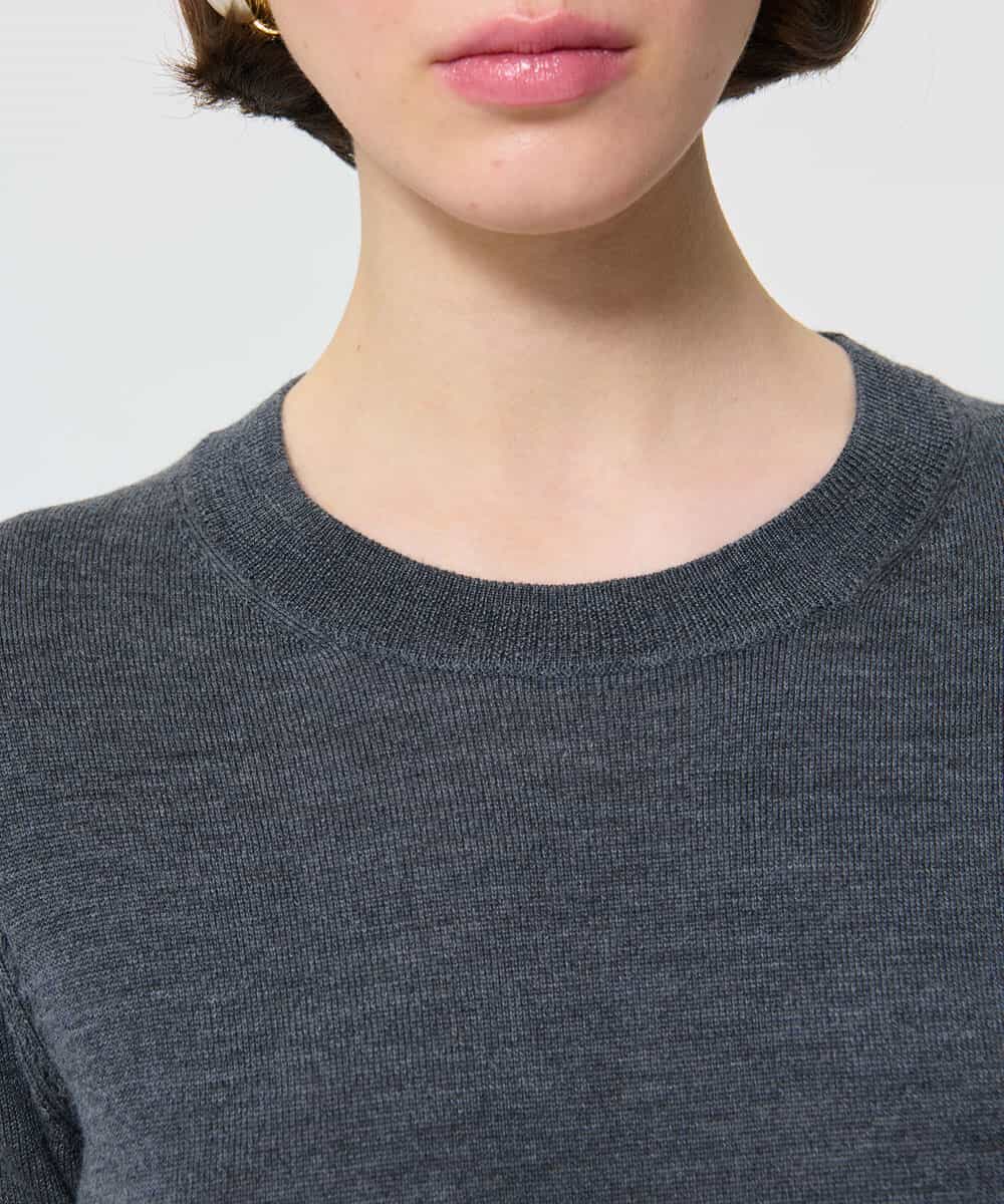 VZFAD01260 TARA JARMON(タラ ジャーモン) メリノウールニット ヘザーグレー