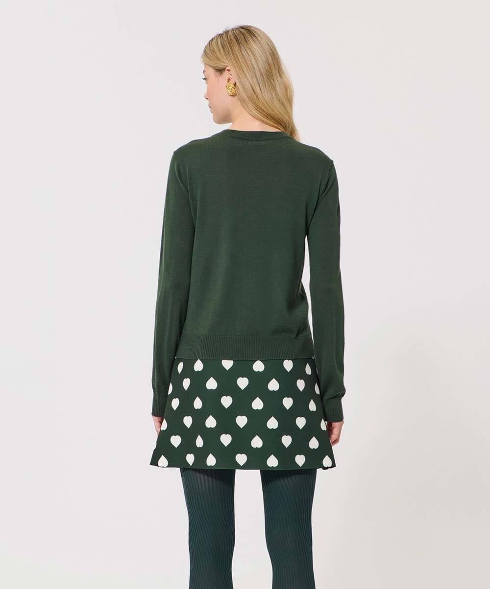 VZFAD02310 TARA JARMON(タラ ジャーモン) メリノウールニットカーディガン オリーブグリーン