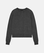 VZFAD02310 TARA JARMON(タラ ジャーモン) メリノウールニットカーディガン ヘザーグレー