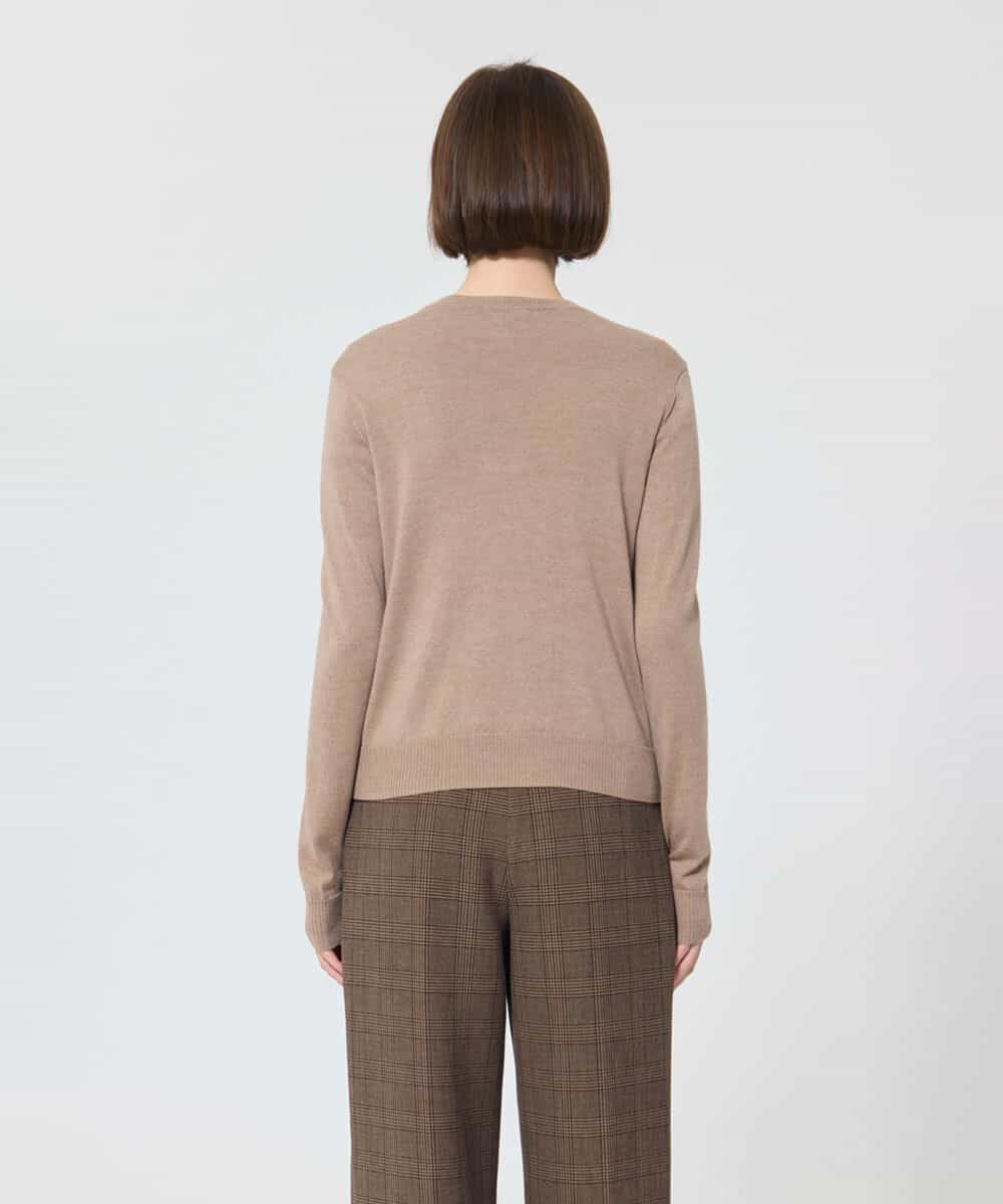 VZFAD02310 TARA JARMON(タラ ジャーモン) メリノウールニットカーディガン カフェオレ