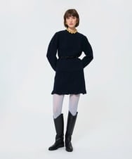VZFAD08430 TARA JARMON(タラ ジャーモン) ウールミックスニット ミッドナイトブルー