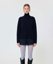 VZFAD18450 TARA JARMON(タラ ジャーモン) メリノアルパカタートルネックニット ネイビー