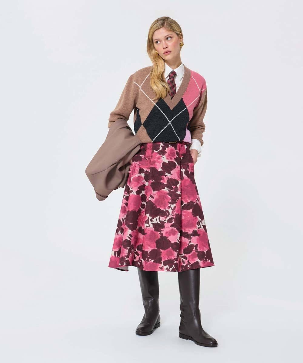 VZFAD21450 TARA JARMON(タラ ジャーモン) アーガイルニット ベージュ