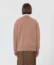 VZFAD22480 TARA JARMON(タラ ジャーモン) アーガイルニットカーディガン ベージュ