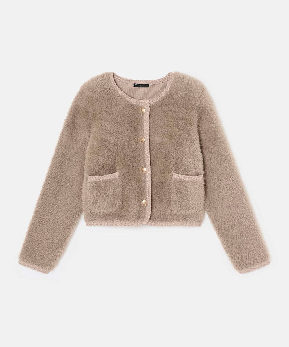 VZFAD23500 TARA JARMON(タラ ジャーモン) ブラッシュドヤーンニットカーディガン ベージュ