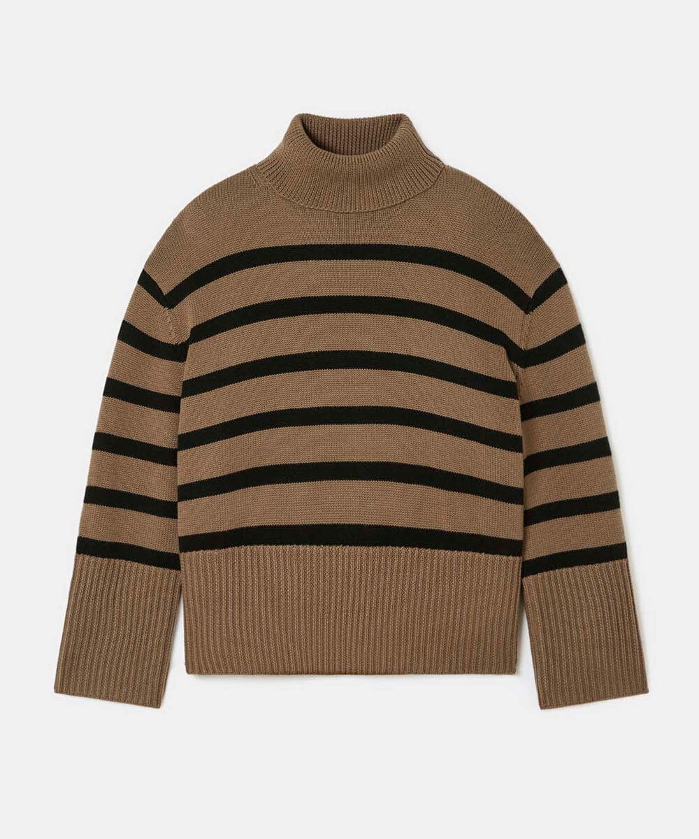 VZFAD24450 TARA JARMON(タラ ジャーモン) ウールミックスコンパクトニット ベージュ