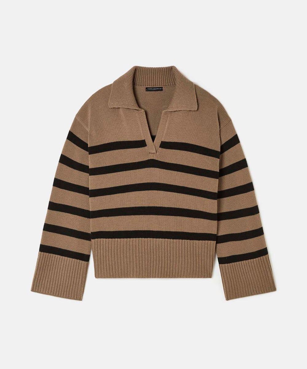 VZFAD25420 TARA JARMON(タラ ジャーモン) ウールミックスコンパクトニット ベージュ