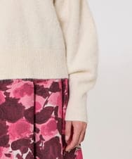 VZFAD28450 TARA JARMON(タラ ジャーモン) ブラッシュドアルパカVネックニット ホワイト