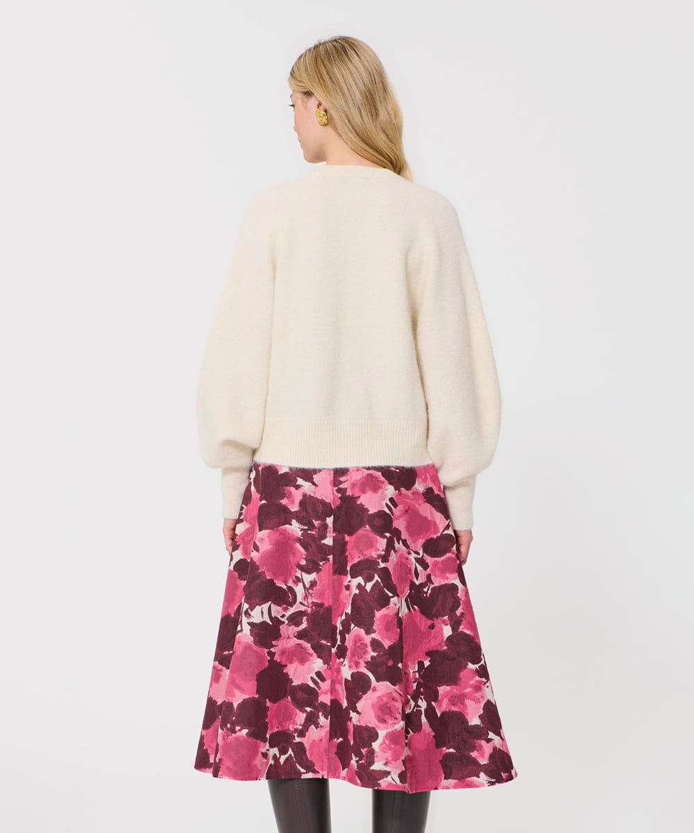 VZFAD28450 TARA JARMON(タラ ジャーモン) ブラッシュドアルパカVネックニット ホワイト