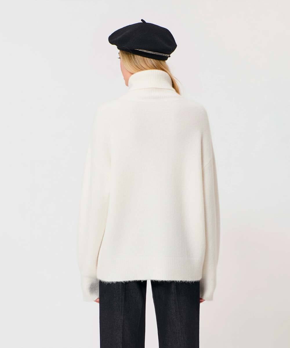 VZFAD29450 TARA JARMON(タラ ジャーモン) ブラッシュドアルパカタートルニット エクリュ