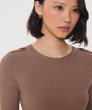VZFAG01330 TARA JARMON(タラ ジャーモン) カジュアルビスコースハーフスリーブニット キャラメル